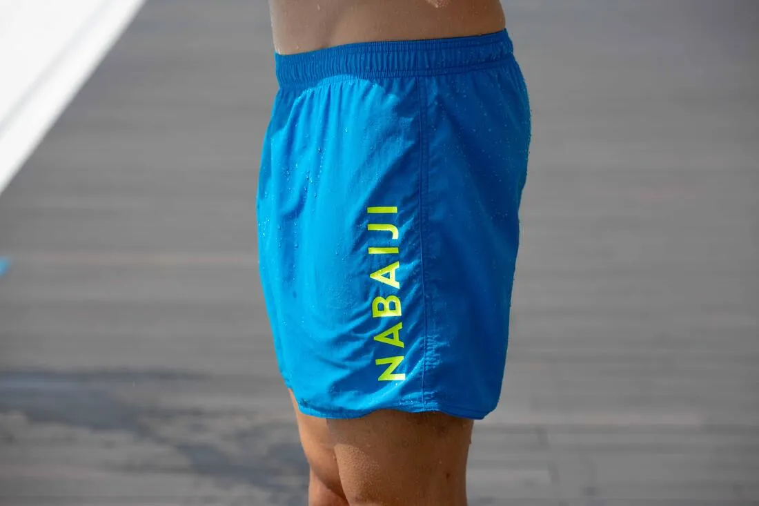 100 BASIC MEN'S SWIMMING SHORTS - LIGHT BLUE