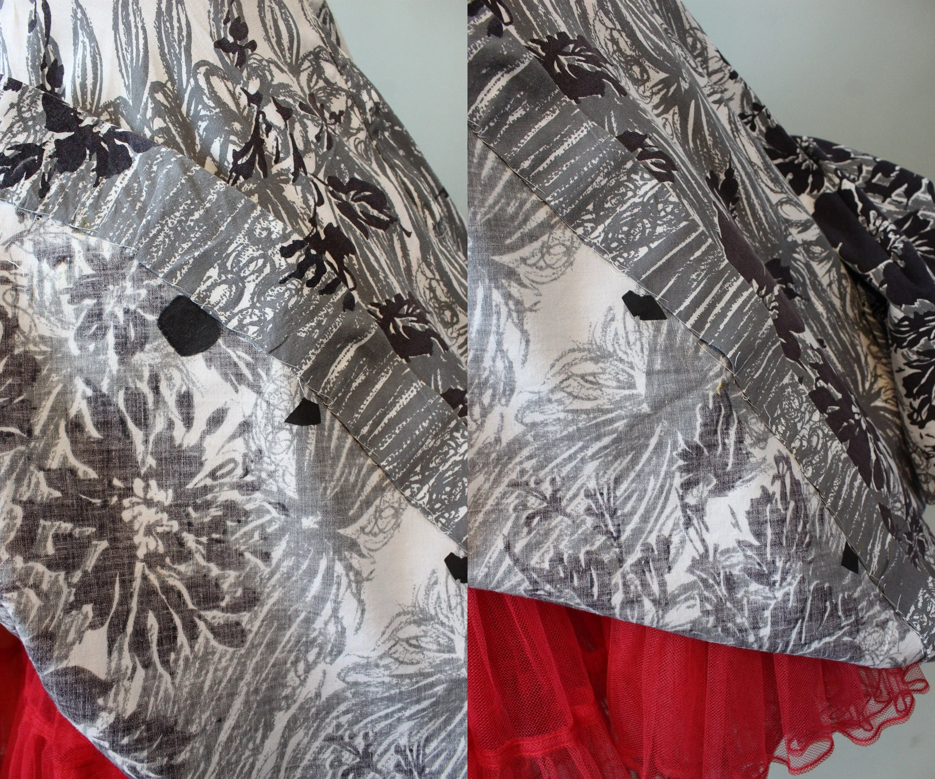 1950s RACER shoulder cotton dress xs | new spring