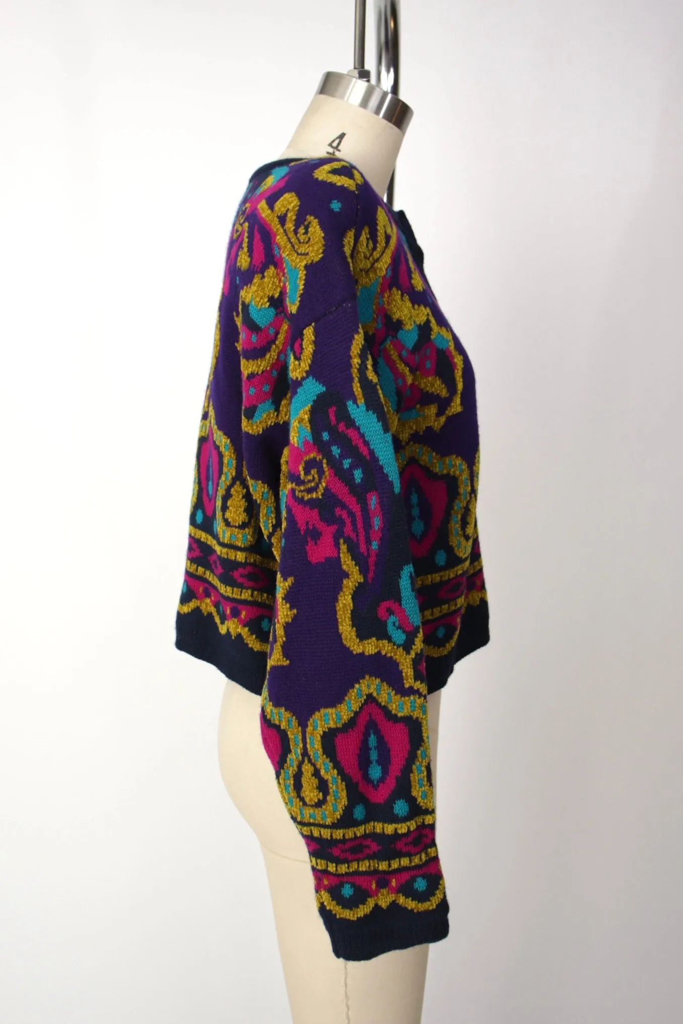 1990s Intarsia Cropped Cardigan