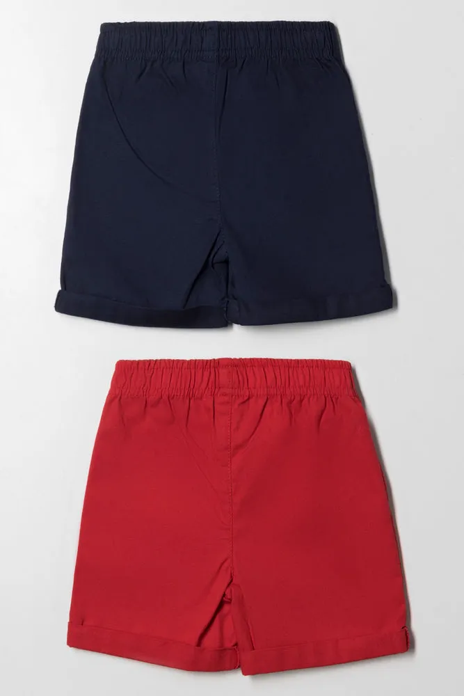 2 Pack Shorts Navy & Red