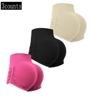 3 Pack Women's High Waisted Hip Lifting Yoga Shorts
