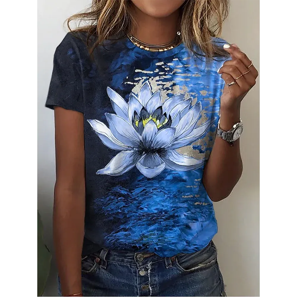 3D Butterfly Print Women's Summer T-shirt