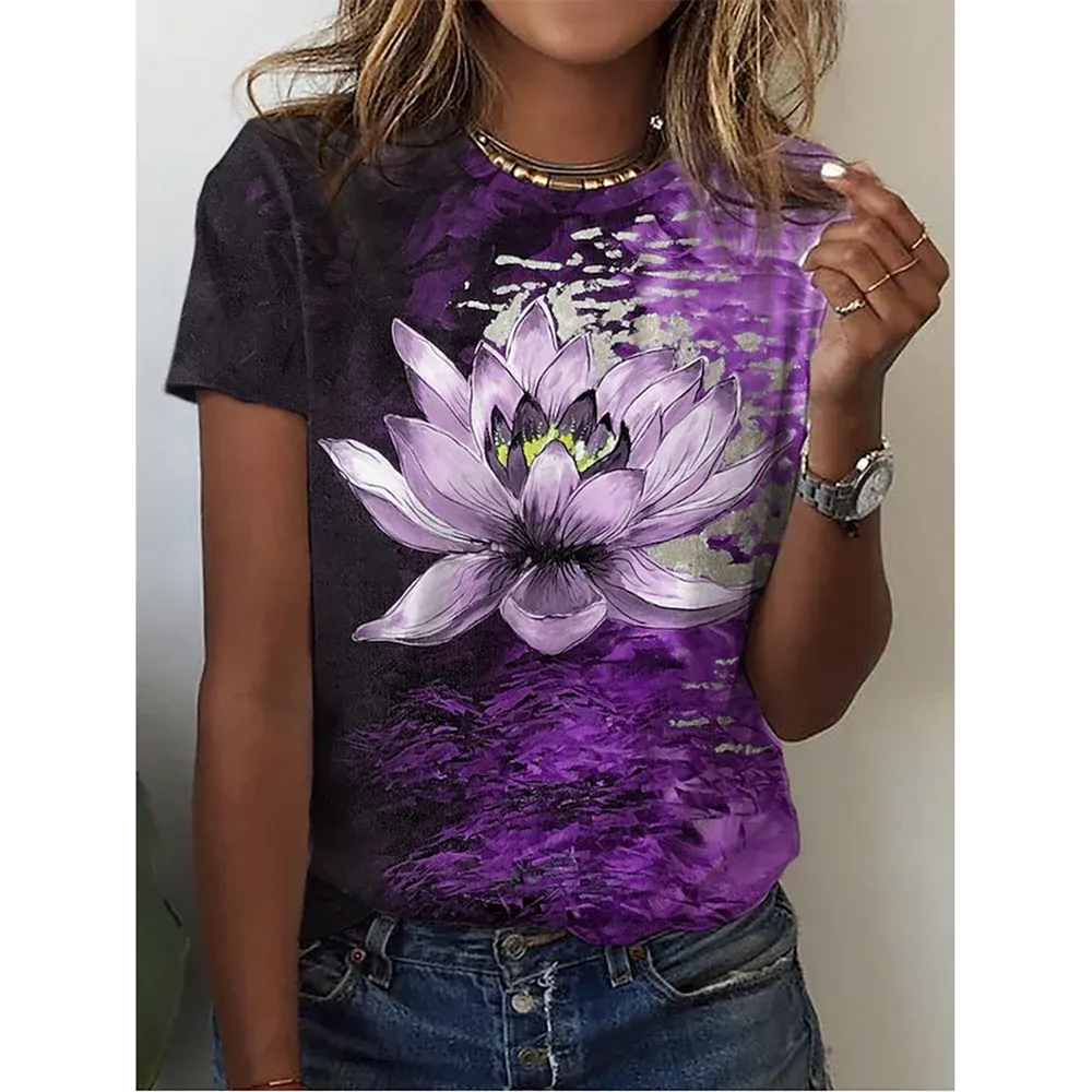 3D Butterfly Print Women's Summer T-shirt