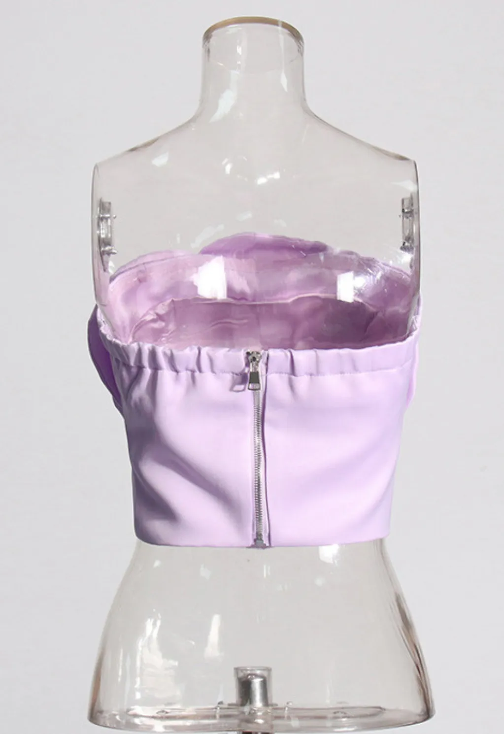 3D FLOWERS TOPS IN PURPLE
