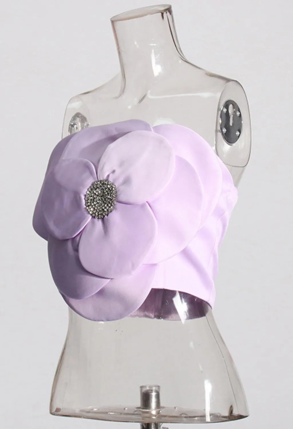 3D FLOWERS TOPS IN PURPLE