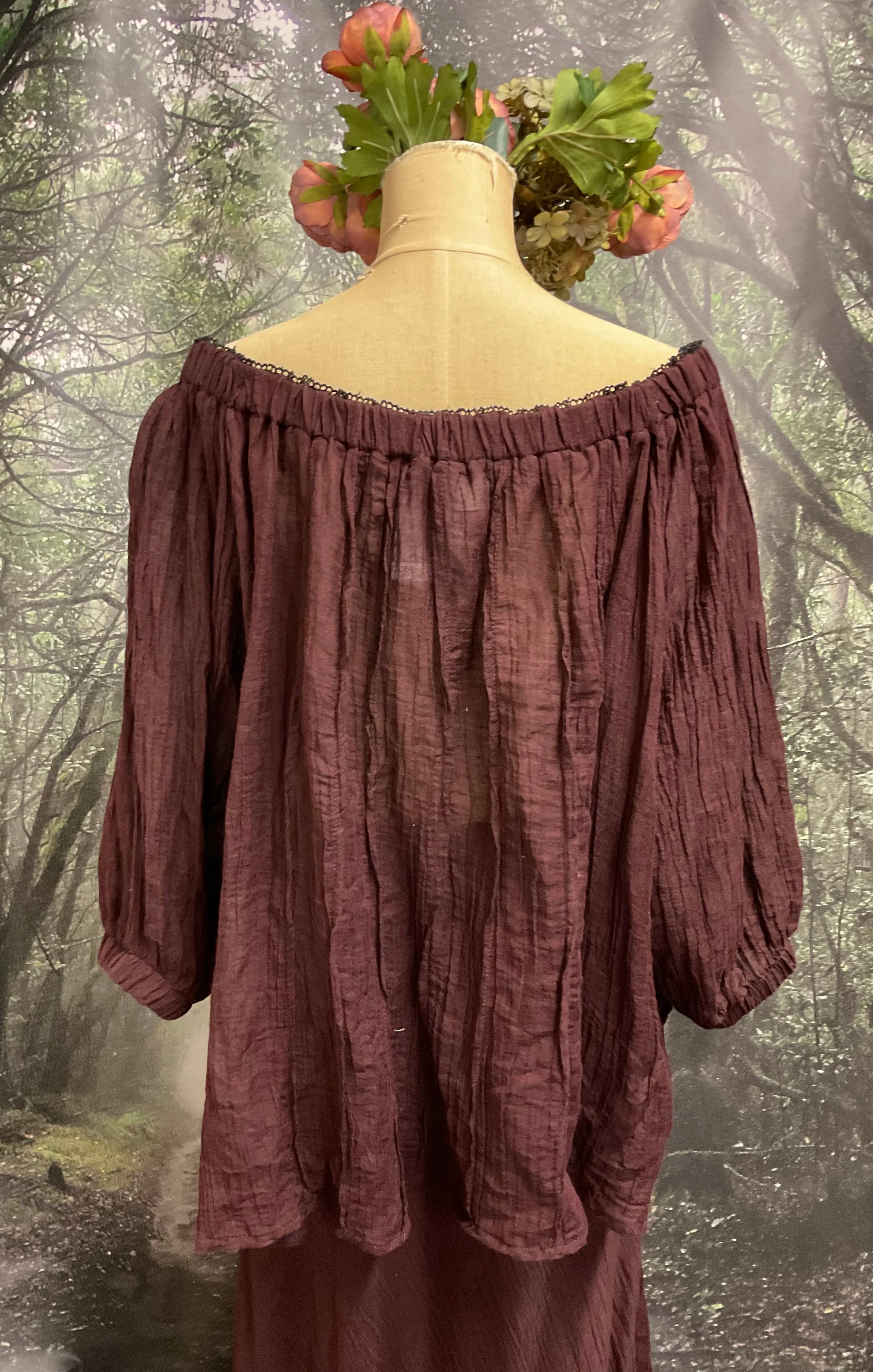 #5341 Blackberry cotton roses top