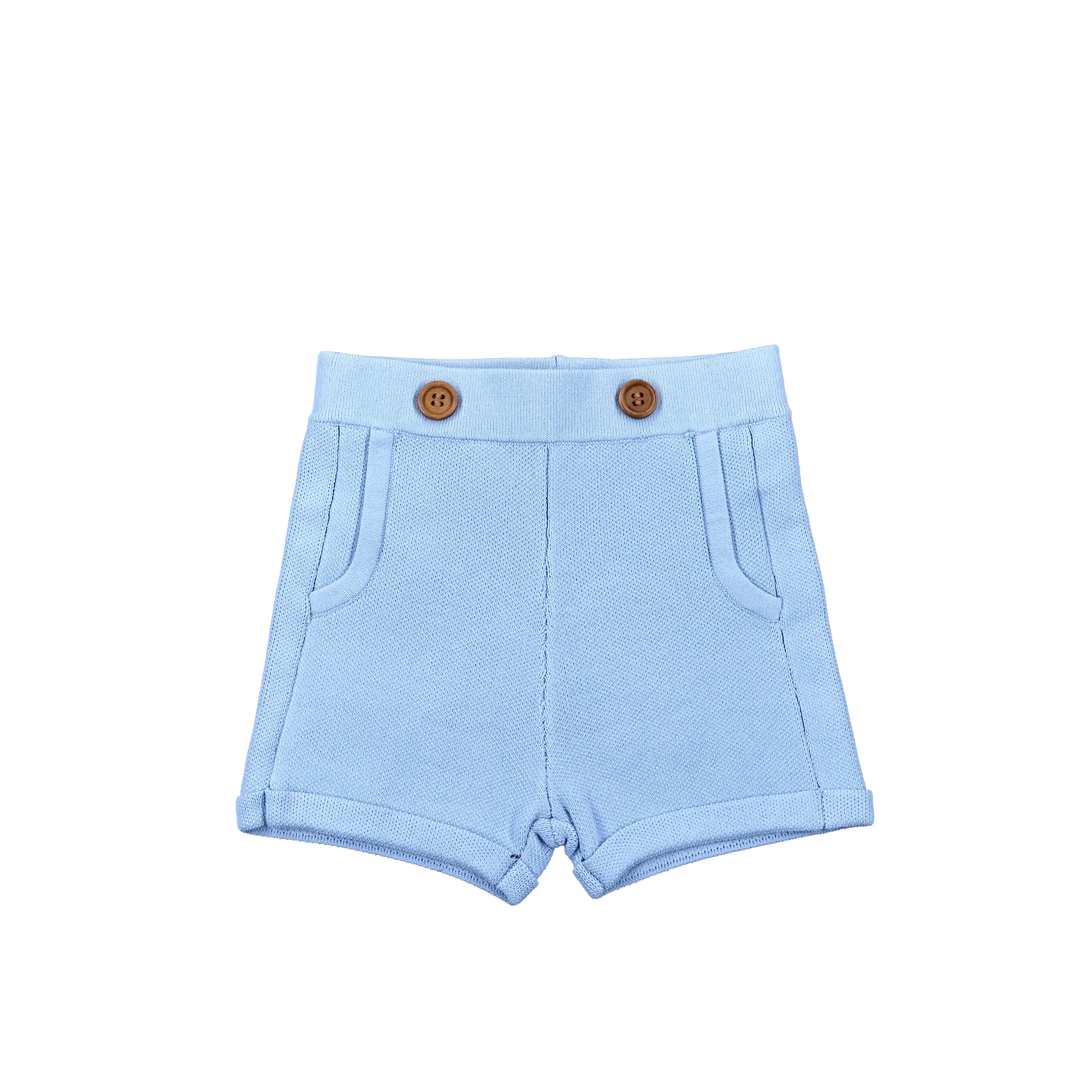 Ace light blue knit shorts by Sweet Threads
