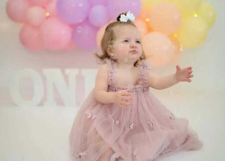 Adeline Butterfly Tutu Dress - Dusty Pink