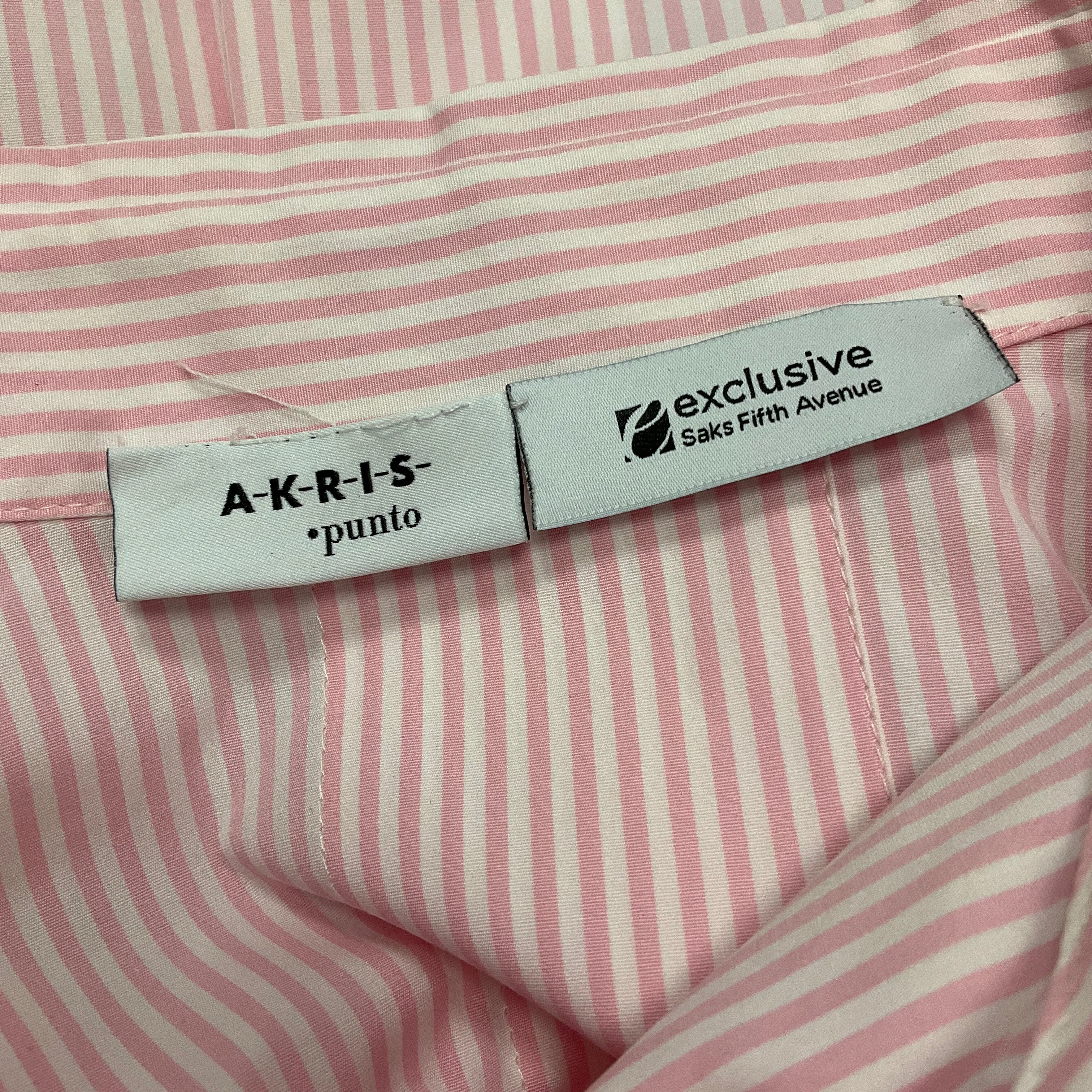 Akris Punto Pink / White Striped Button-down Cotton Shirt