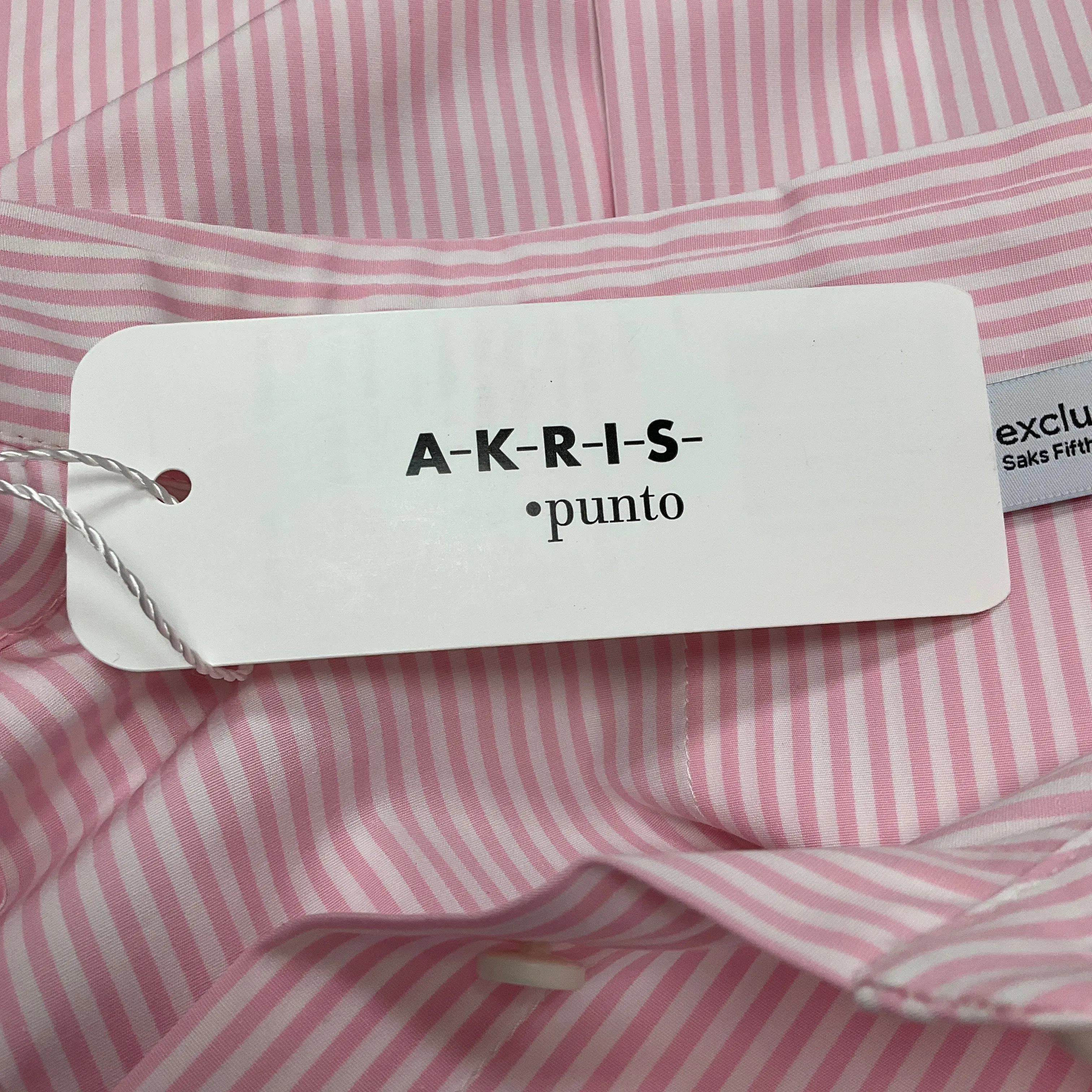 Akris Punto Pink / White Striped Button-down Cotton Shirt