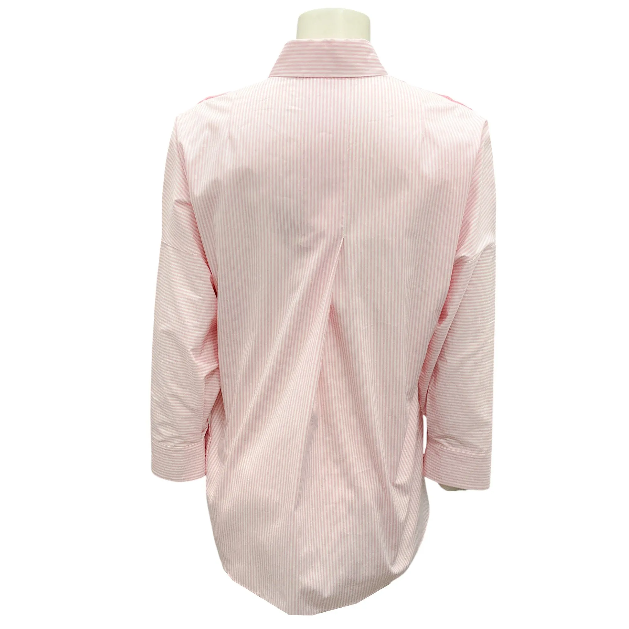 Akris Punto Pink / White Striped Button-down Cotton Shirt