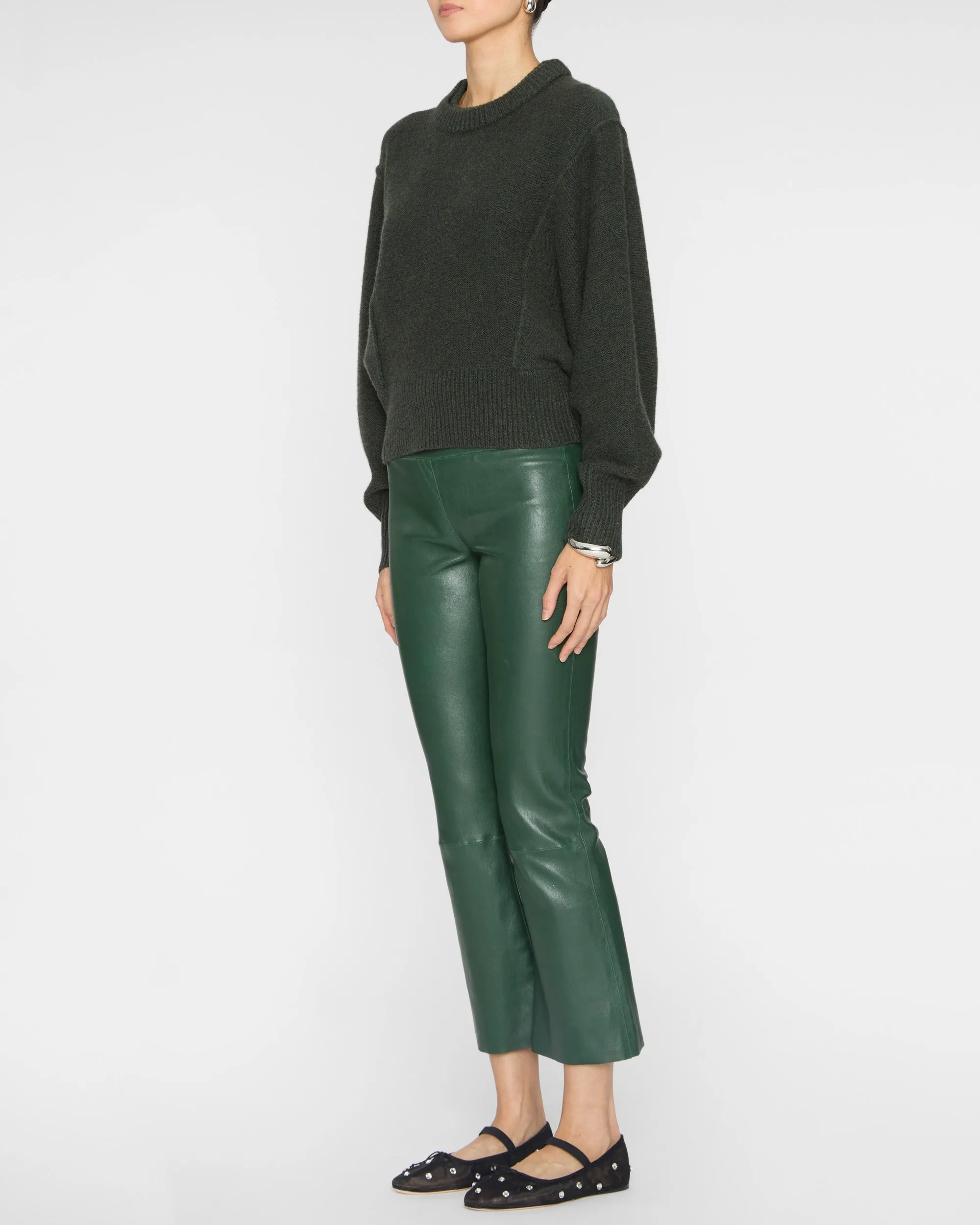 Alina Dolman Sweater in Deep Olive