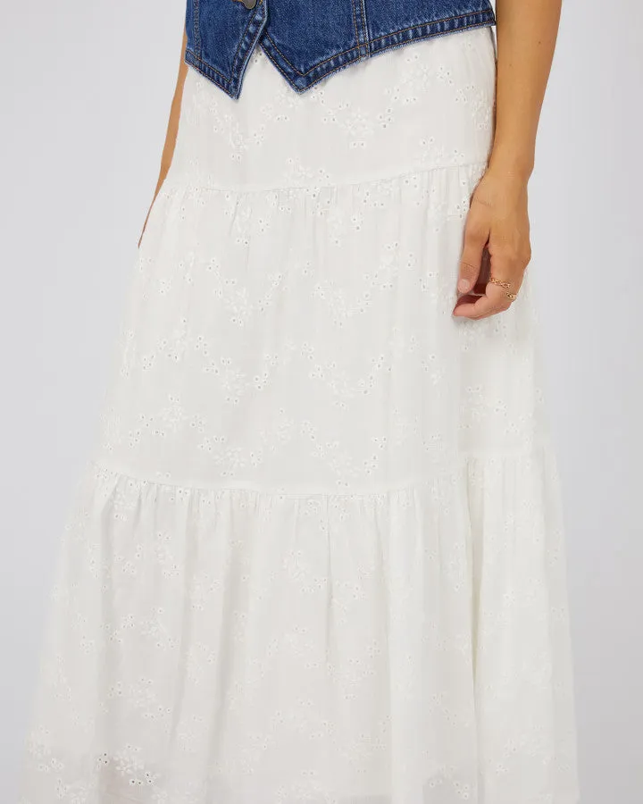 All About Eve Sutton Broderie Maxi Skirt - Vintage White