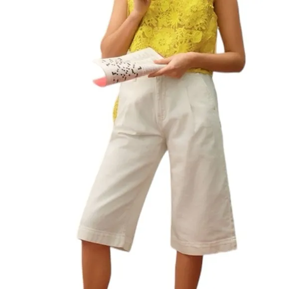 Anthropologie Pilcro High Rise Pleated Cullote Jeans