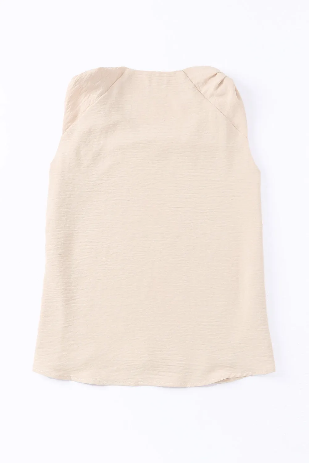 Apricot V Neck Knotted Shoulder Vest