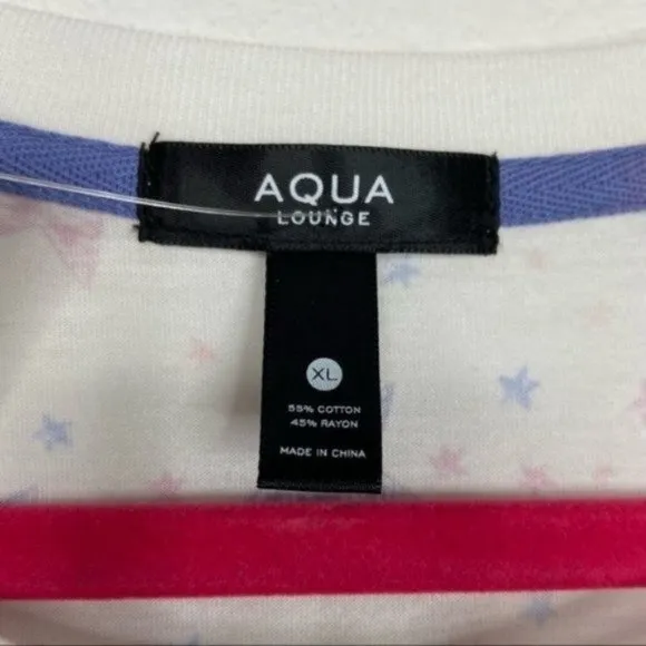 Aqua Lounge Pink/Blue Stars Pajama Shorts Set Size XL NWT