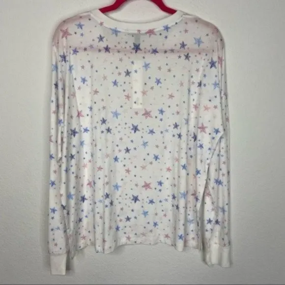 Aqua Lounge Pink/Blue Stars Pajama Shorts Set Size XL NWT