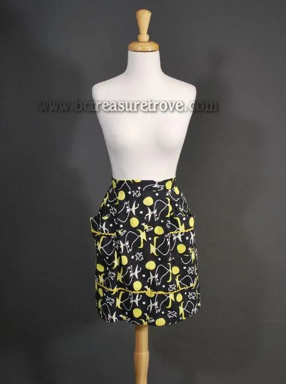 Atomic Retro Pattern Vintage Apron Black & Yellow 1950s