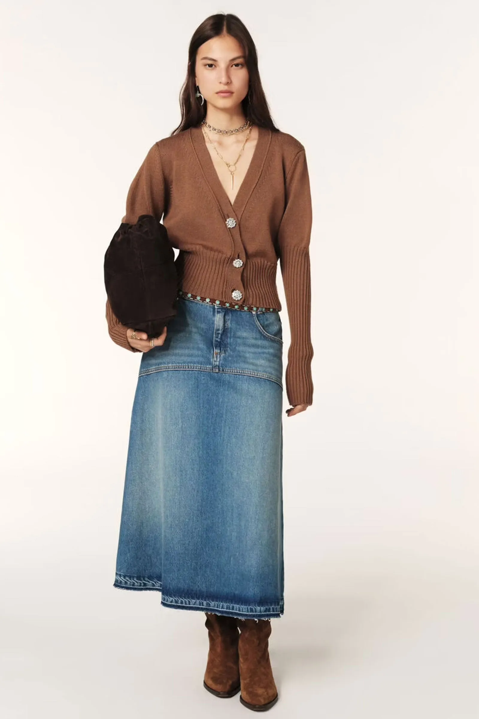 BA&SH Tanda Cardigan in Camel