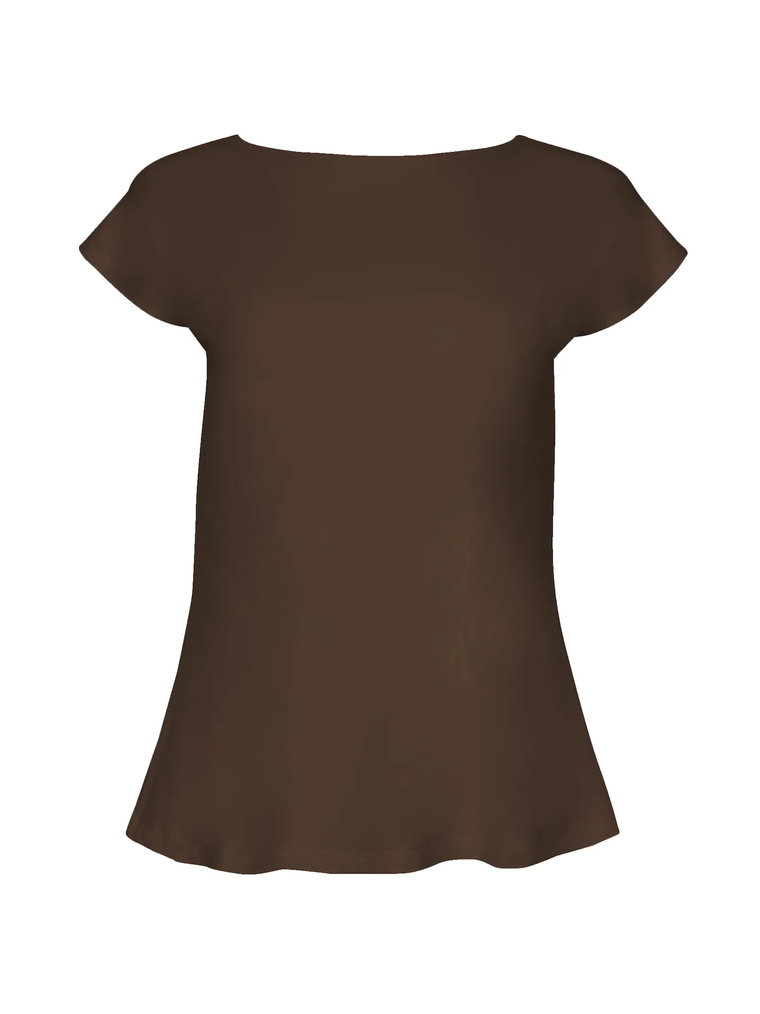 Bamboo Boat Neck T Shirt - Cocoa
