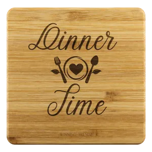 Bamboo "Dinner Time" Coasters (Sets of 4)