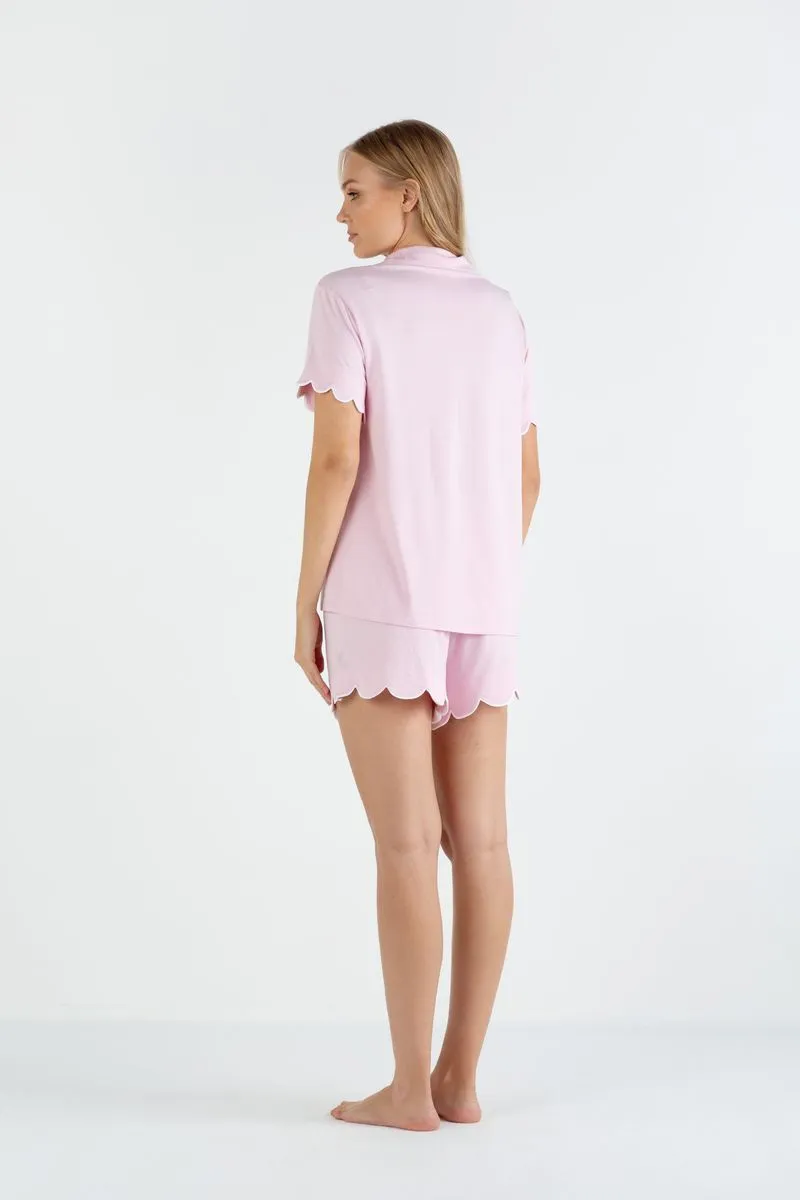 Bamboo Sleepwear Shorts Set (Soft Pink)