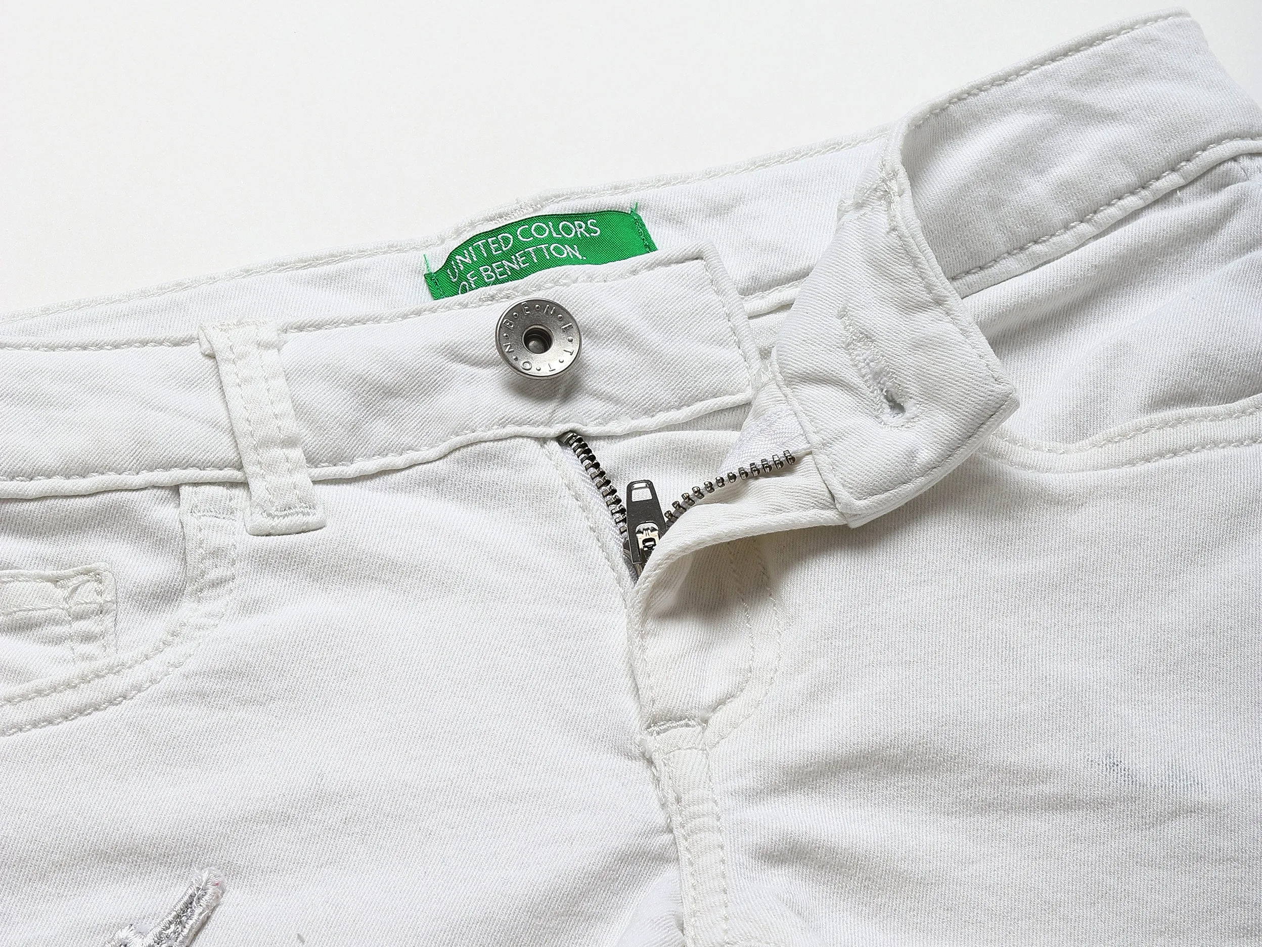 Basic White Denim Shorts