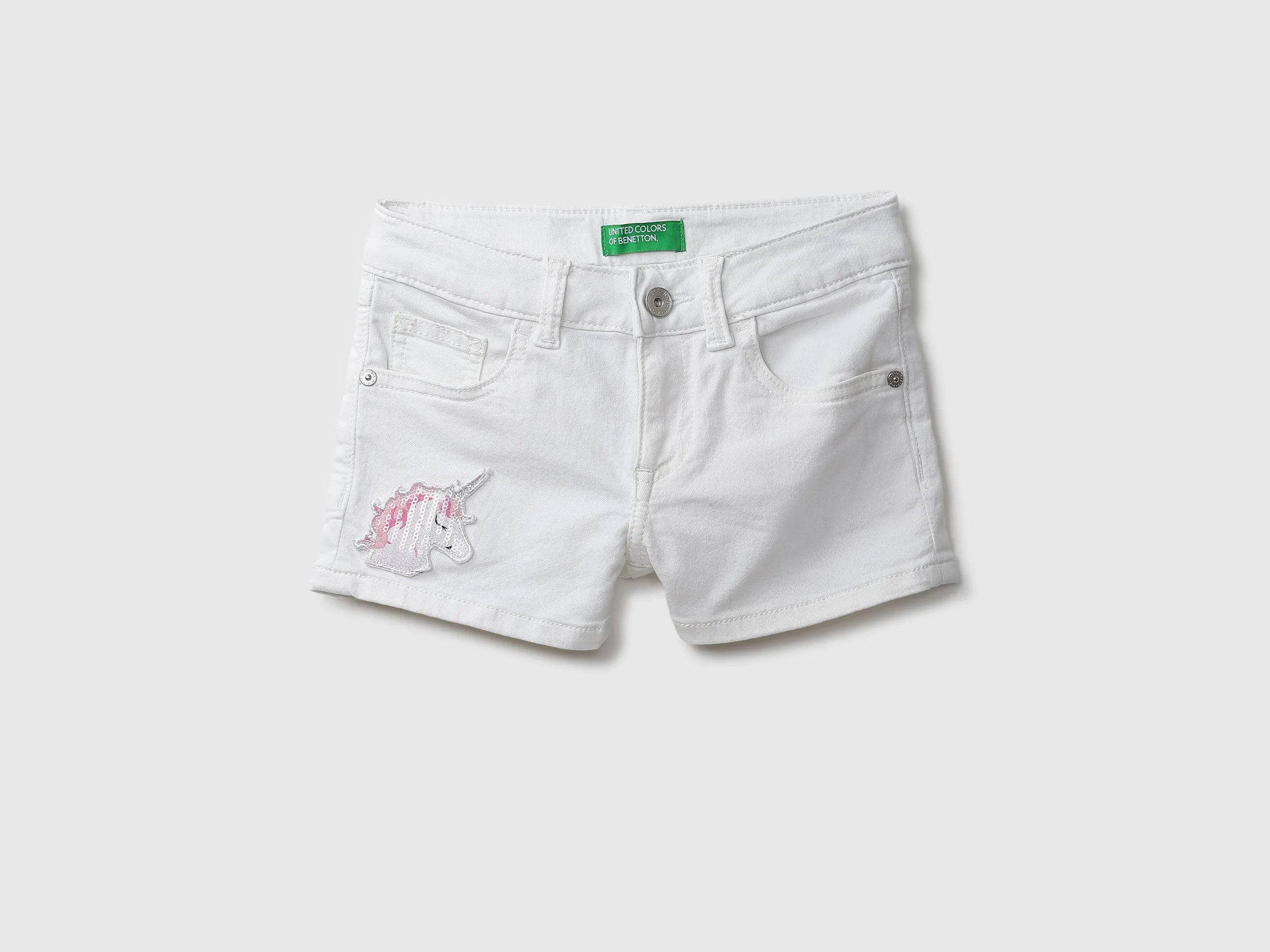 Basic White Denim Shorts