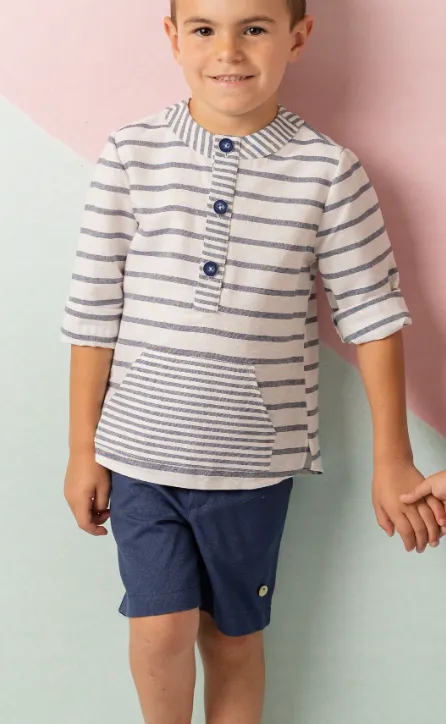 Basmarti Blue And White Short Set