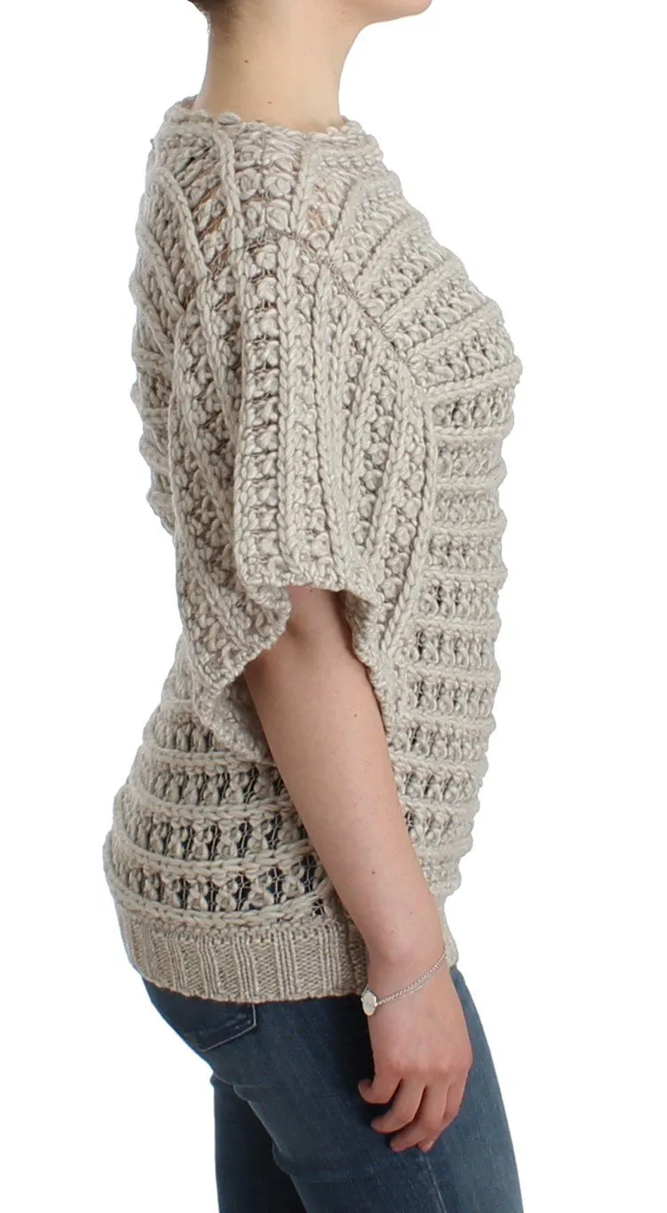 Beige short sleeved sweater