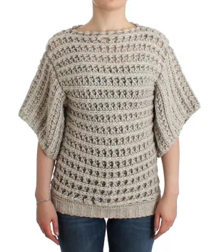 Beige short sleeved sweater