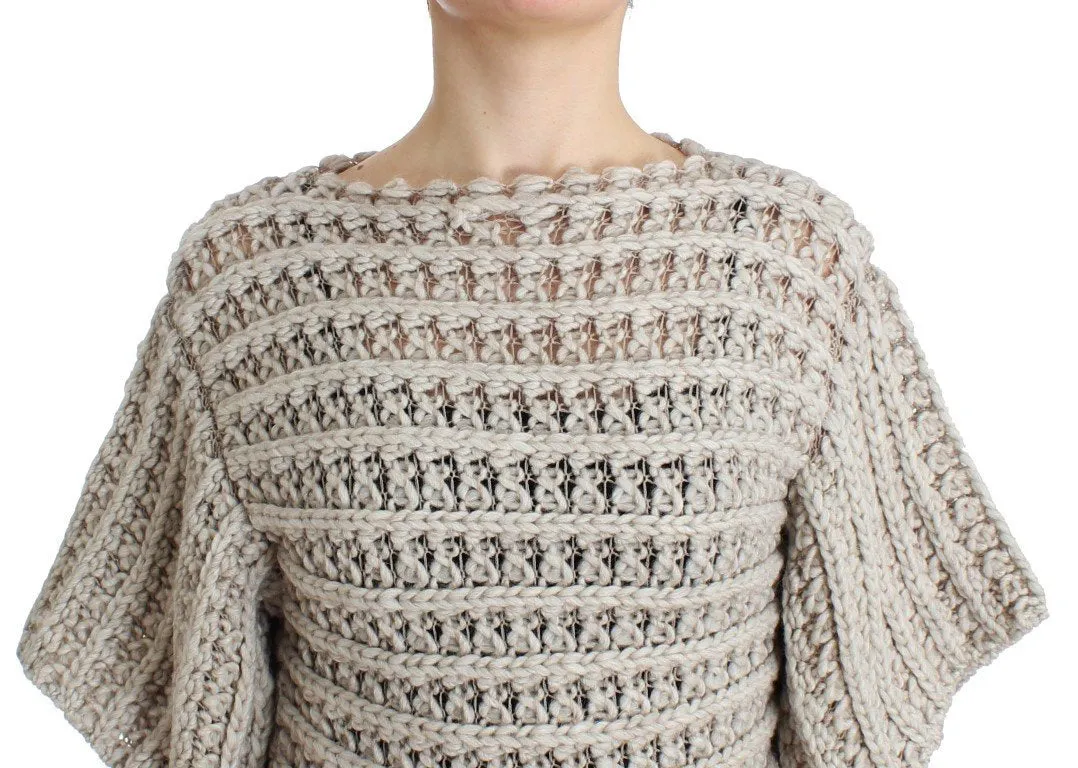 Beige short sleeved sweater