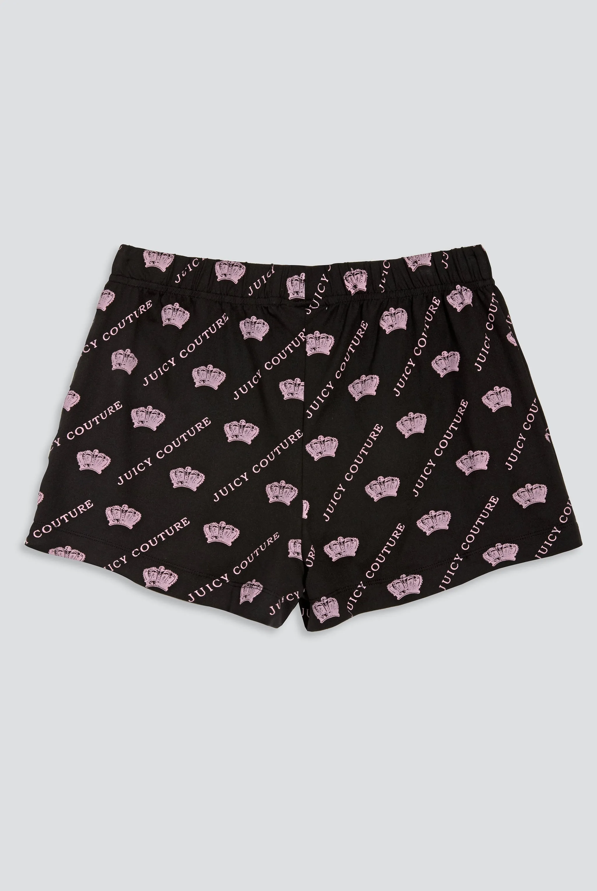 BLACK CROWN PRINT PYJAMA SHORTS