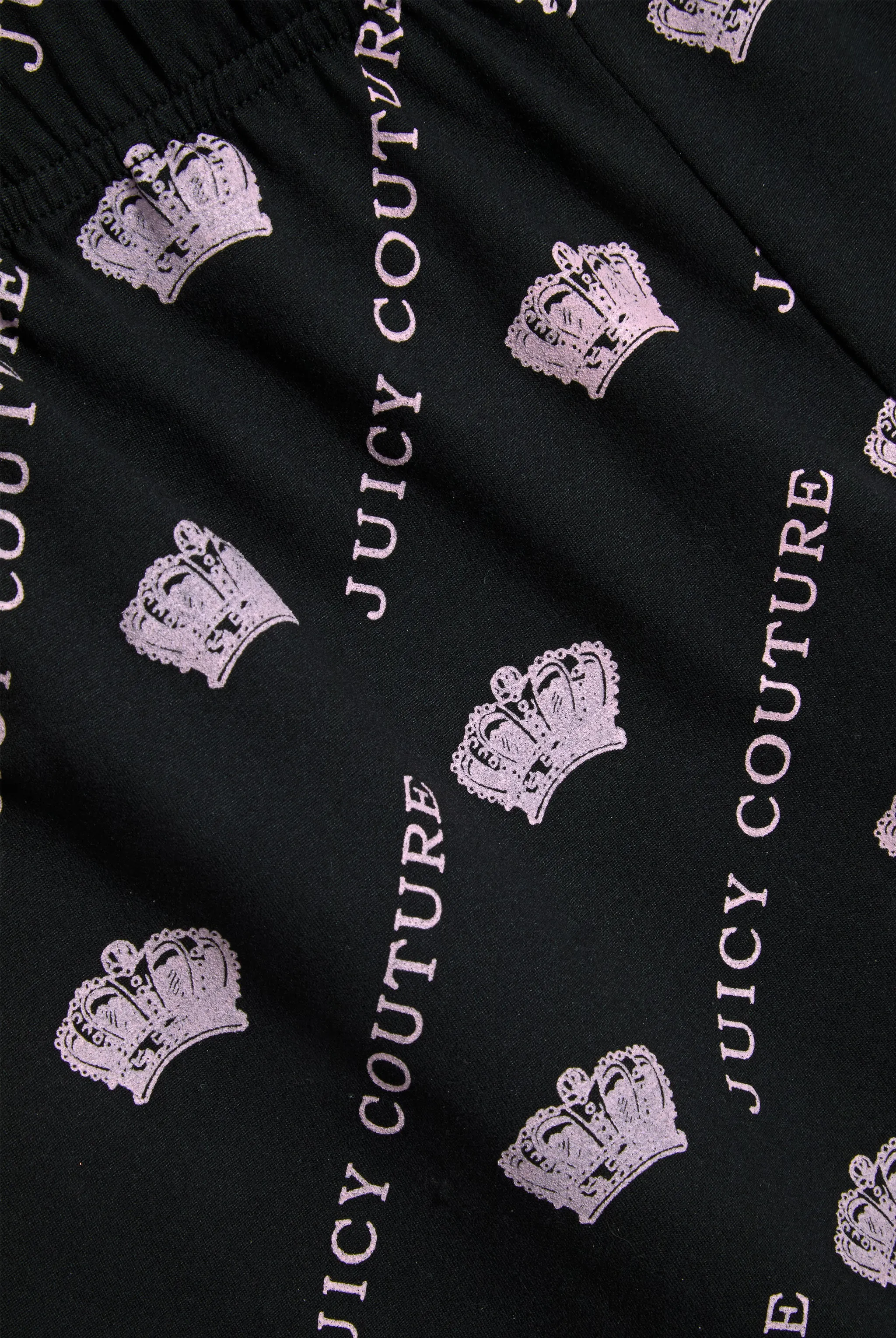 BLACK CROWN PRINT PYJAMA SHORTS
