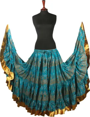 Block print skirt Jaipur Beauty 4 Border skirt with shiny trim