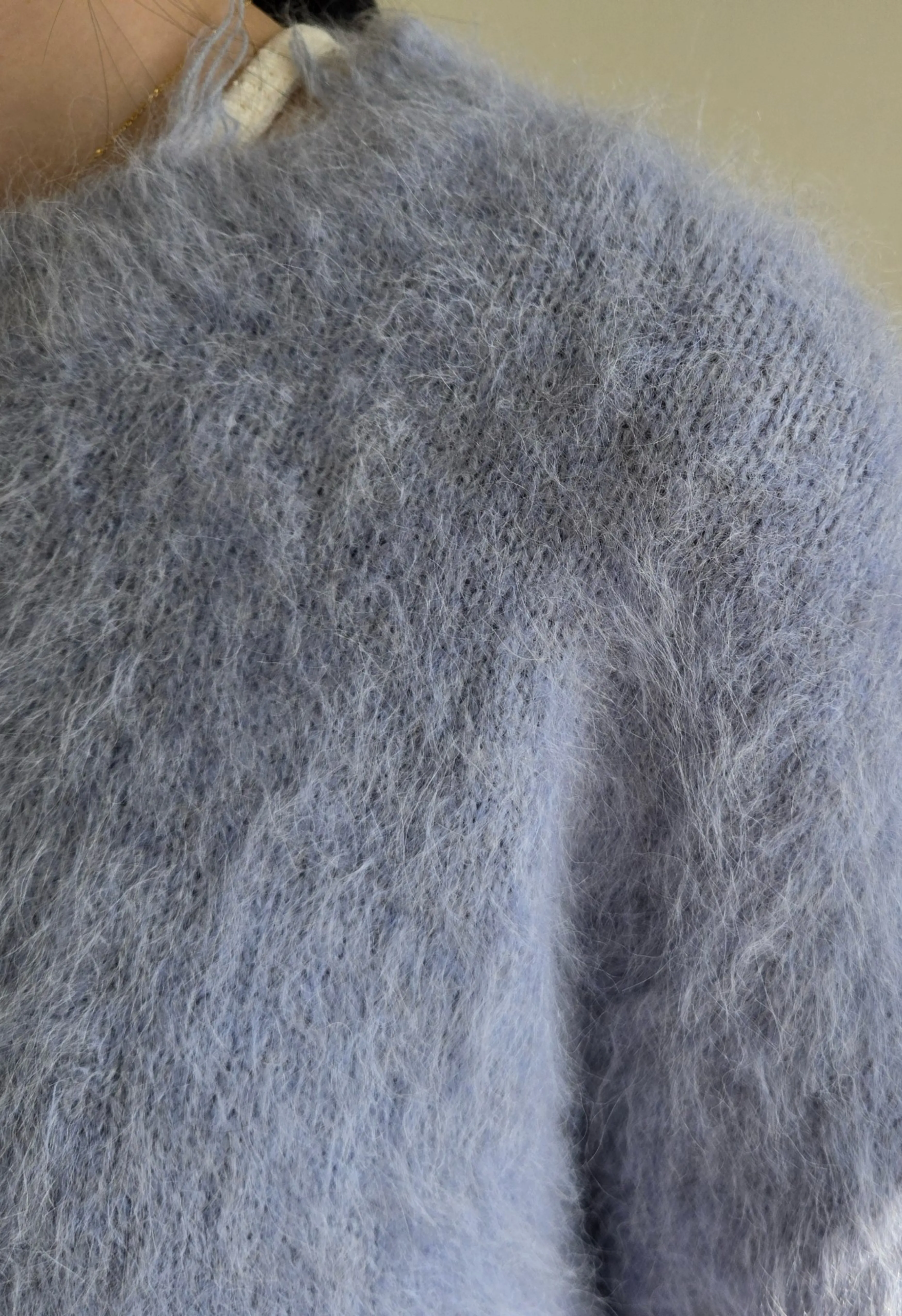 Blue Alpaca Wool Distressed Sweater