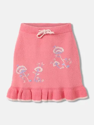 Blue Giraffe Girls Embroidered Regular Fit Skirt