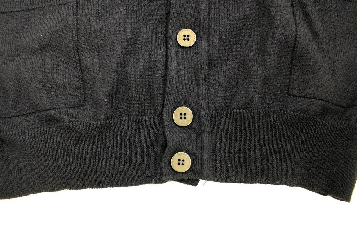 Blue wool cardigan sweater