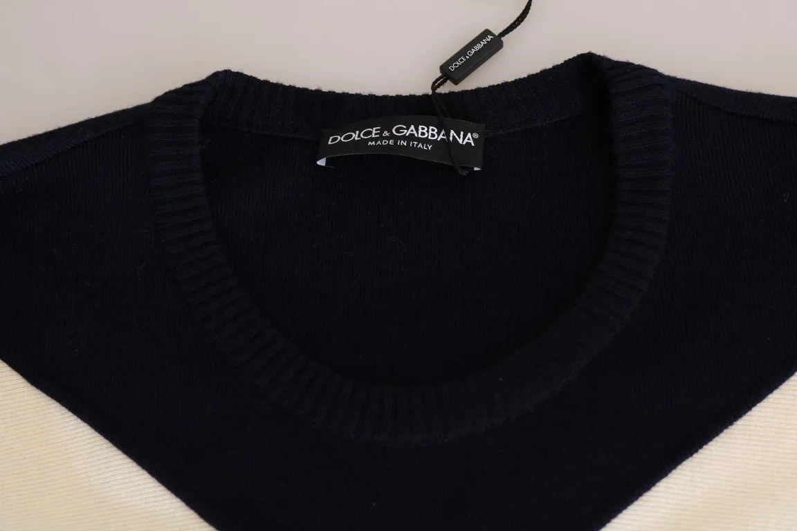 Blue Wool Crewneck Pullover Sweater