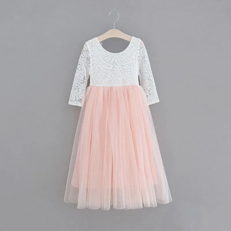 Bohemian Classic Long Sleeve Dress - Blush