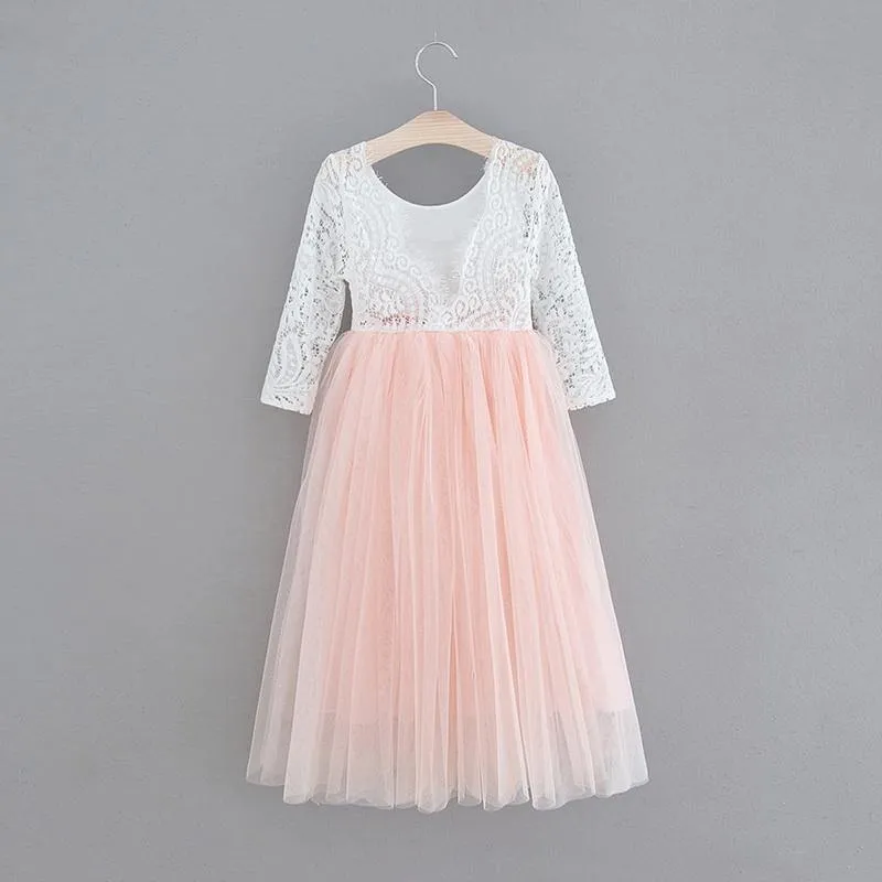 Bohemian Classic Long Sleeve Dress - Blush