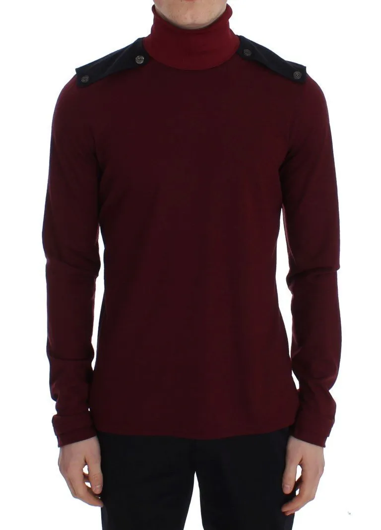 Bordeaux Wool Turtleneck Sweater