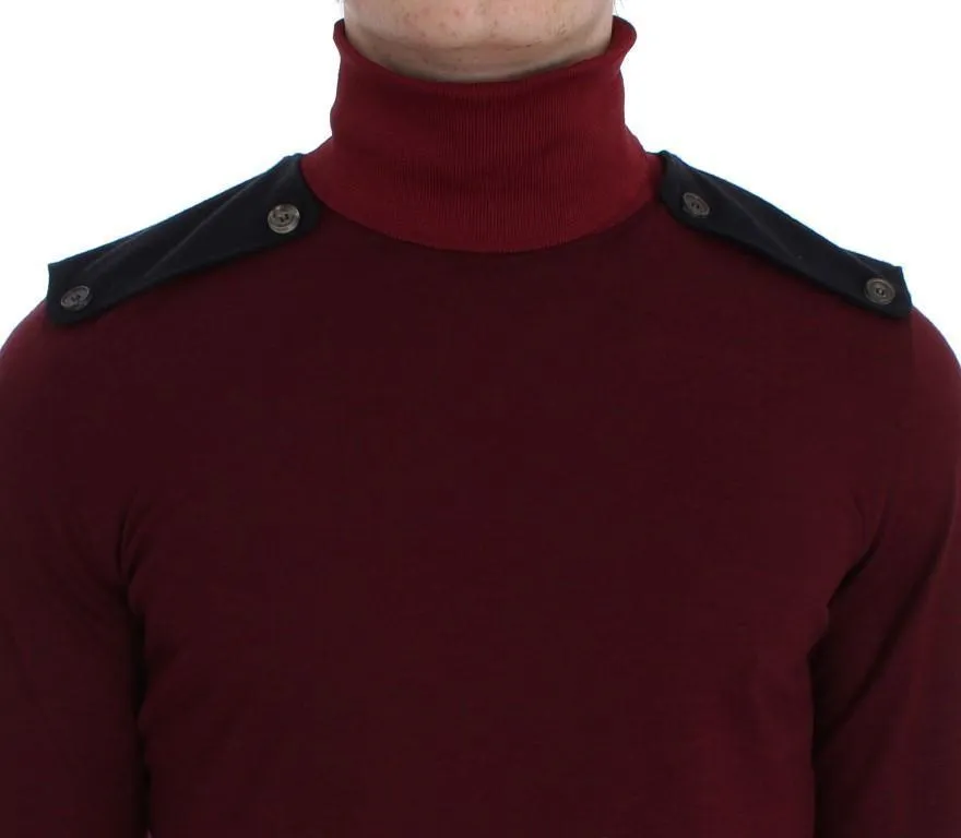Bordeaux Wool Turtleneck Sweater