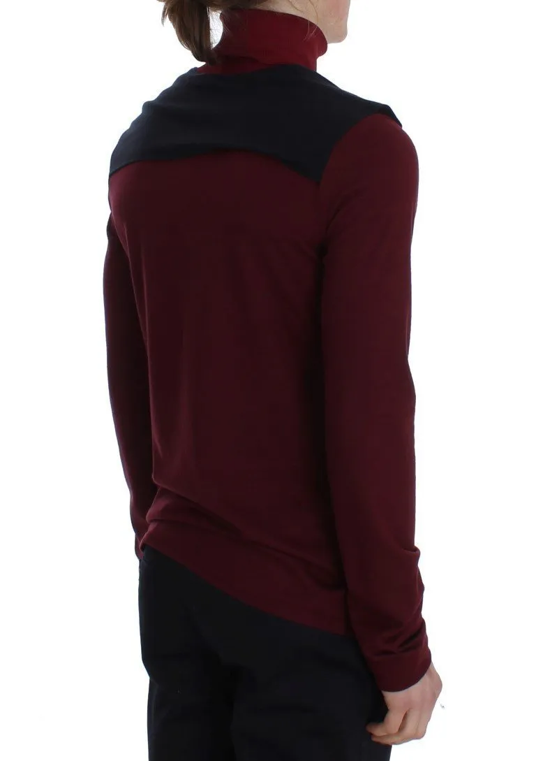 Bordeaux Wool Turtleneck Sweater