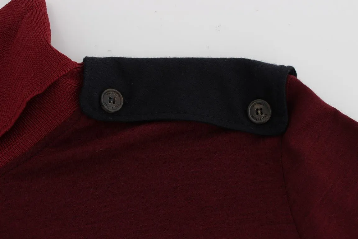 Bordeaux Wool Turtleneck Sweater