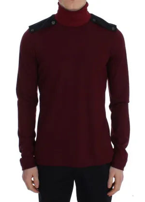 Bordeaux Wool Turtleneck Sweater