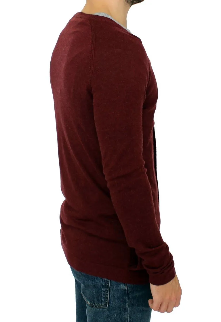Bordeaux zipper cardigan sweater
