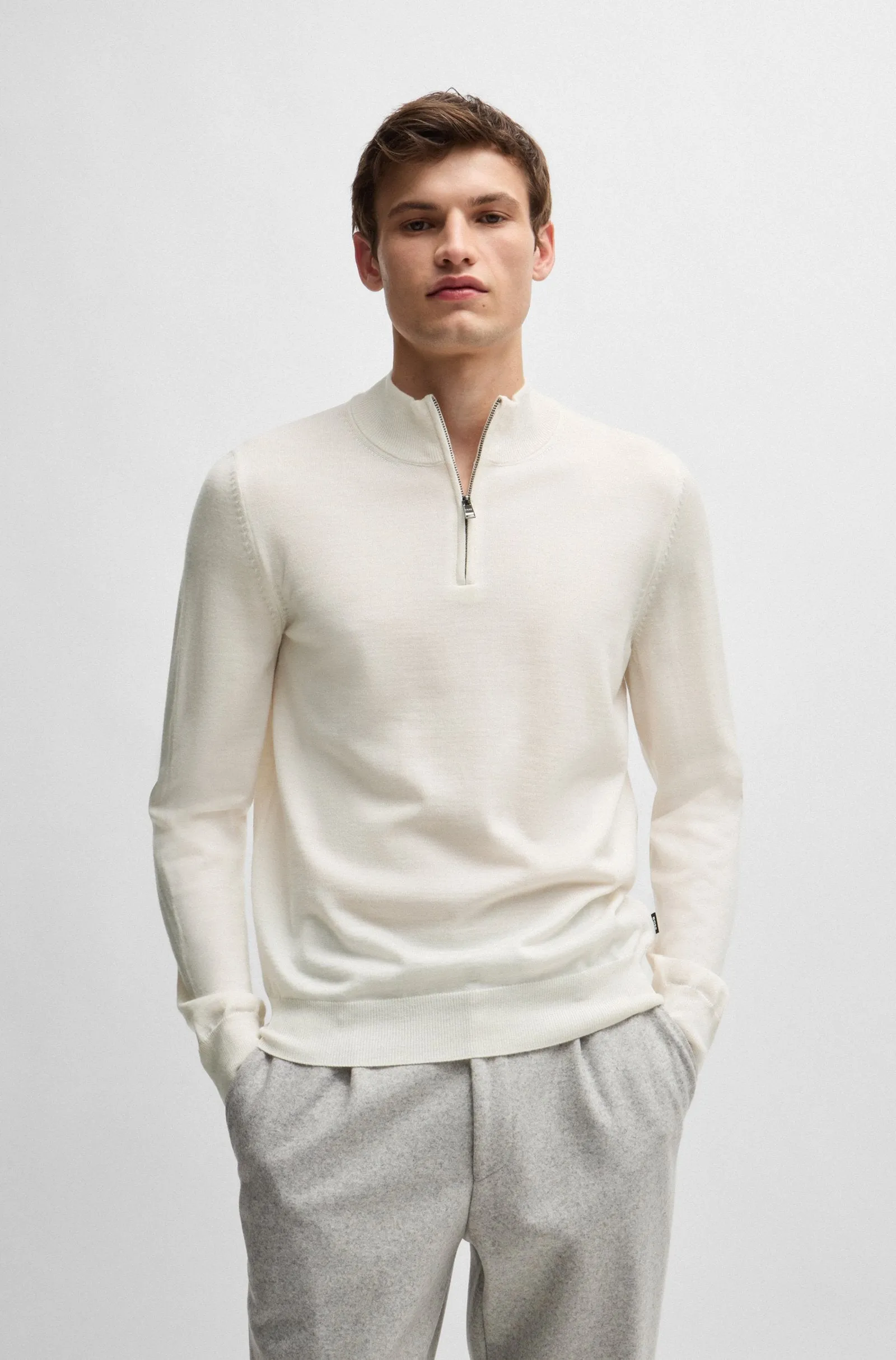 BOSS Sweaters Regular Fit in Wool - EBENJI 10266158 01-50528300