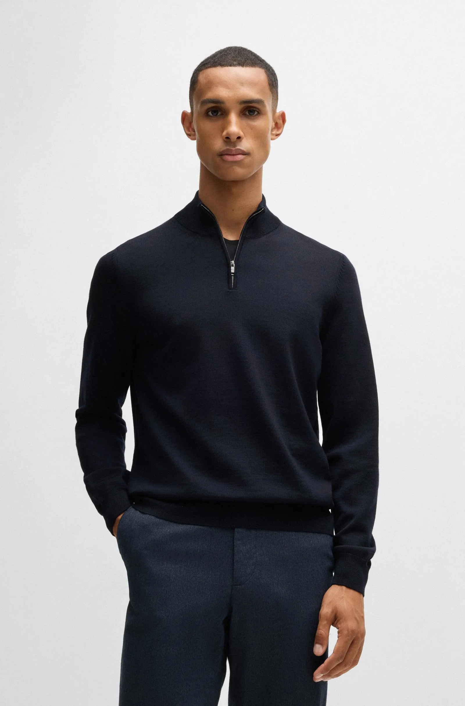 BOSS Sweaters Regular Fit in Wool - EBENJI 10266158 01-50528300