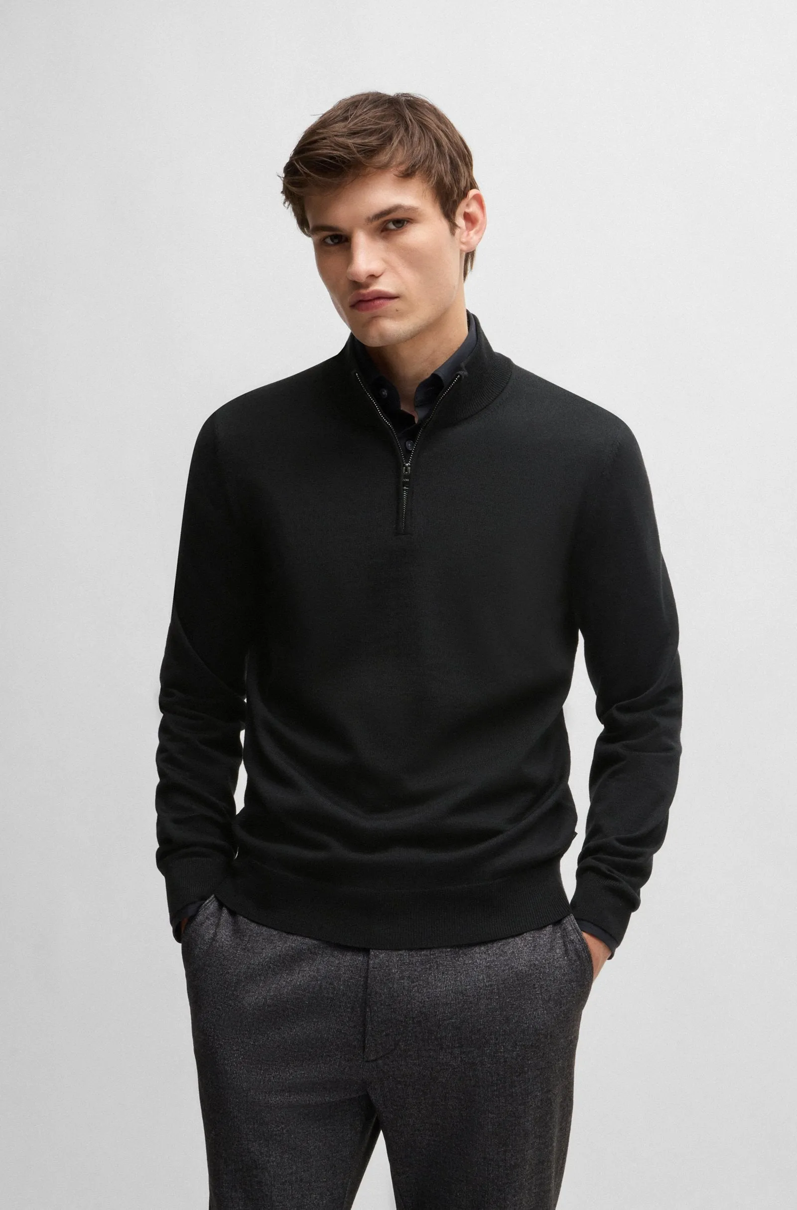 BOSS Sweaters Regular Fit in Wool - EBENJI 10266158 01-50528300